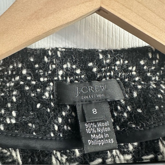 J. Crew Jacket Zip Up Houndstooth Black Preppy Academia Fall Wool Size 8 Medium - Picture 6 of 6